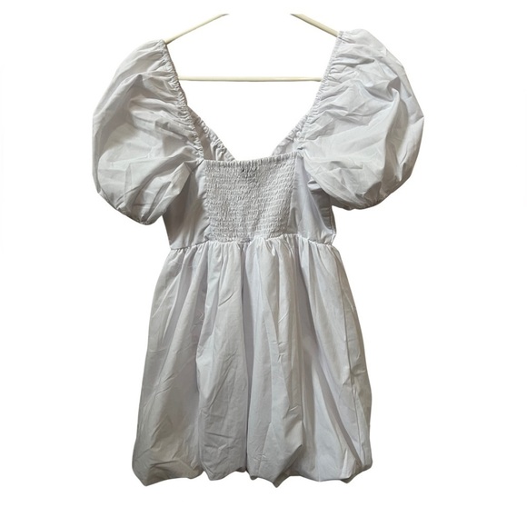 18 Centimeters Dress Babydoll Bubble with Poof Sleeve White S - Picture 2 of 3